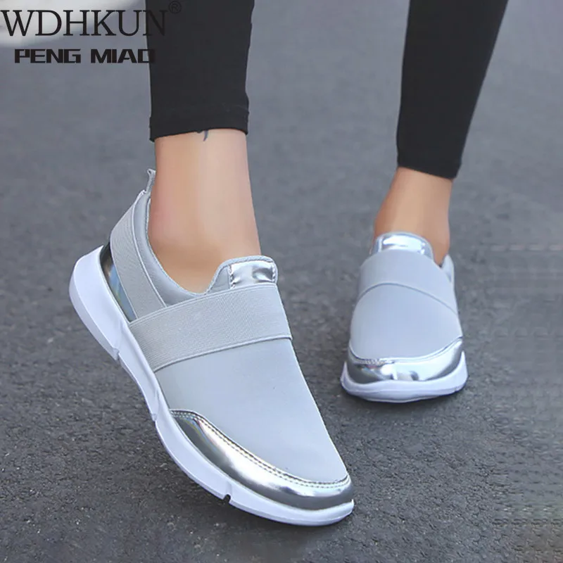 

Лоферы женские без шнуровки, Повседневные Удобные дышащие туфли из эластичной ткани, плоская подошва, модная обувь, весна 2020