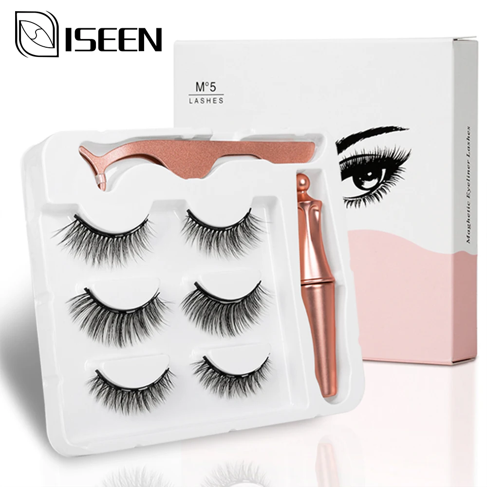 3 пары магнитные накладные ресницы водостойкие|Накладные ресницы| |