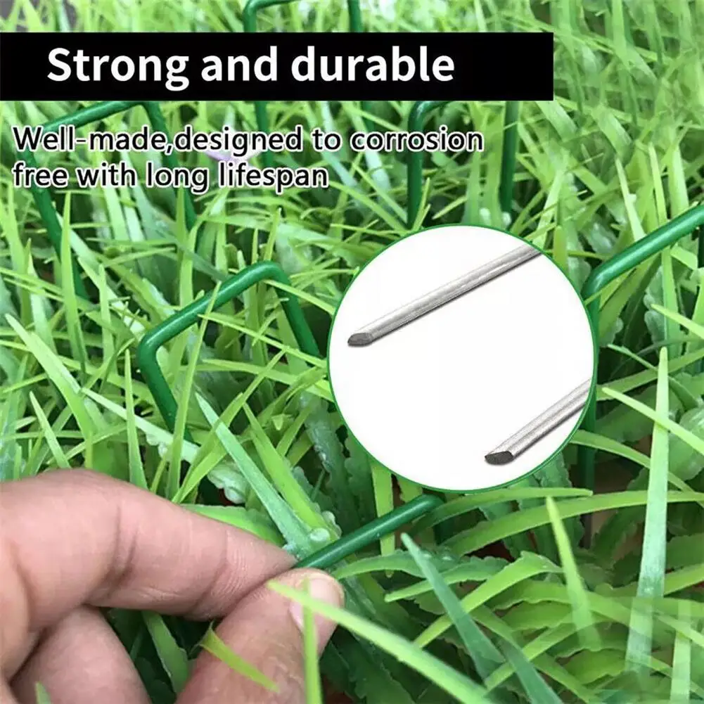 

HOT SALES!!! 50Pcs/Set Grass Peg Multi-purpose Thickened Wire Diameter Galvanized Wire Sturdy Sod Fasten for Yard