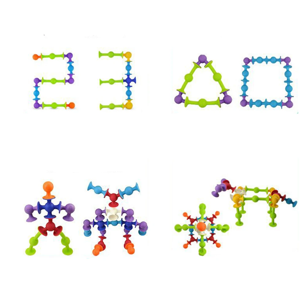 

New Arrival Soft Building Blocks Kids DIY Sucker Funny Silicone Block Model Construction Toys Creative Gifts For Children Boy
