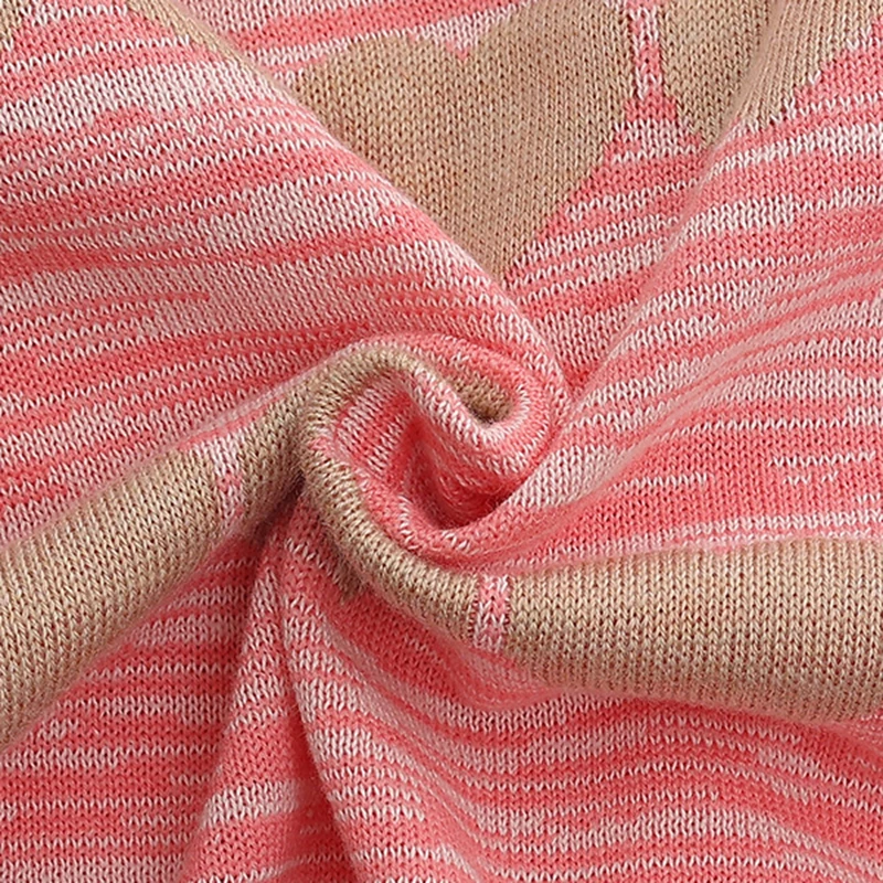 

2021 Summer Pink Cute Top Striped Short Half Sleeve Crop Top T-Shirt Ladies Heart Sequins Print O-Neck Tee Shirt B-035