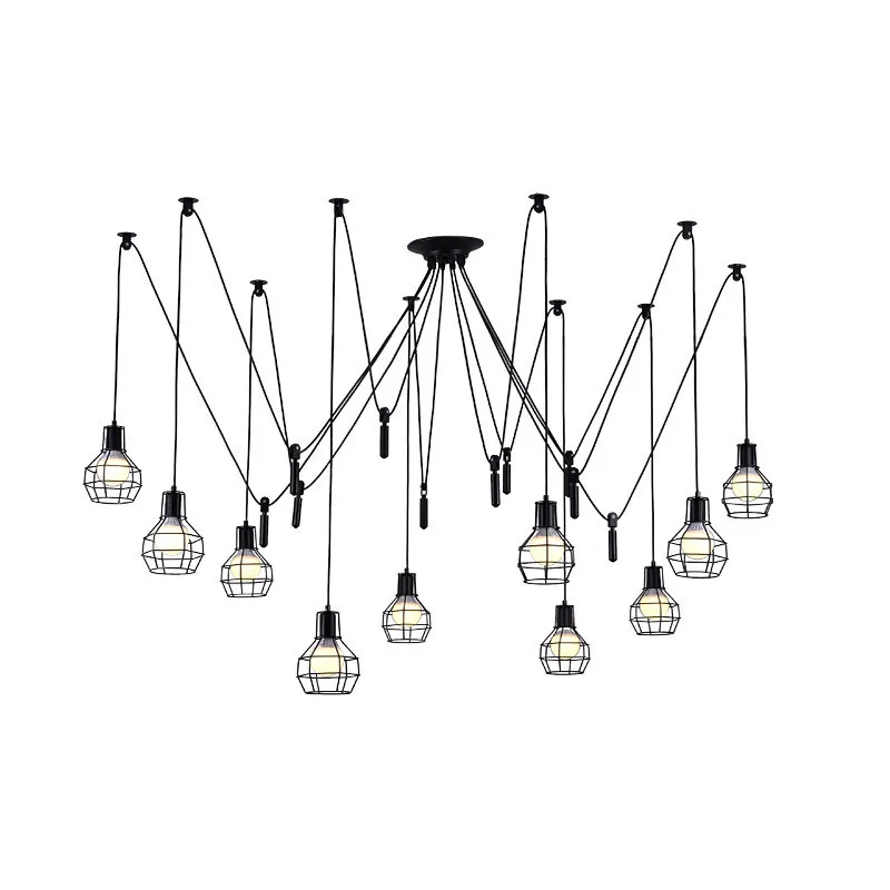 Винтажная люстра паук для ресторана креативная лампа E27 в стиле индастриал