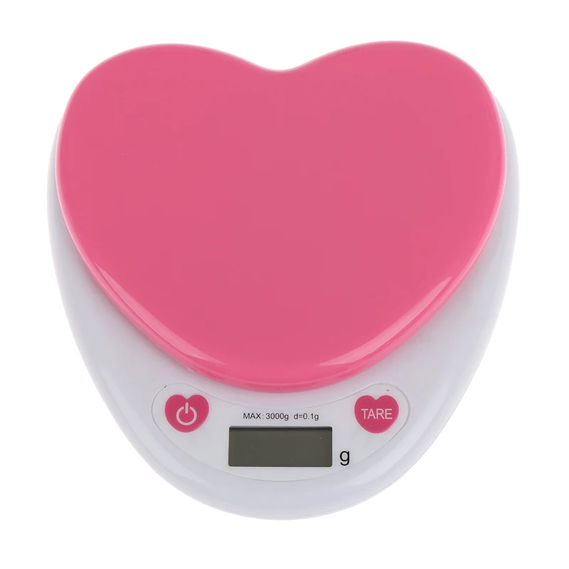 

Портативные цифровые кухонные весы, ЖК-монитор с автоматическим нулевым автоматическим отключением, твердые, в форме сердца, подарок для из...