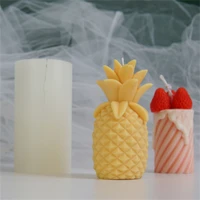 3d ins pineapple shape candle mold silicone cute jewelry soap making handcraft ornaments soy wax mould tool moule bougie gifts