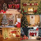 2021 Рождественский фон камин дерево зимнее окно интерьер ребенок день рождения фотография фон для фотостудии Фотофон