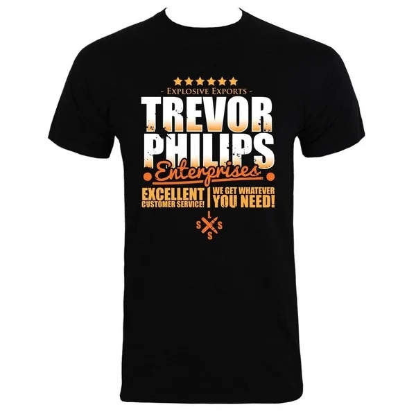 

Мужская черная футболка для отдыха Trevor Philips Enterprises