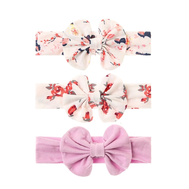 

3pcs/set Baby Hair Band Set For Girls Bow Elastic Headbands Turban Kids Headwear Baby Hair Accessories