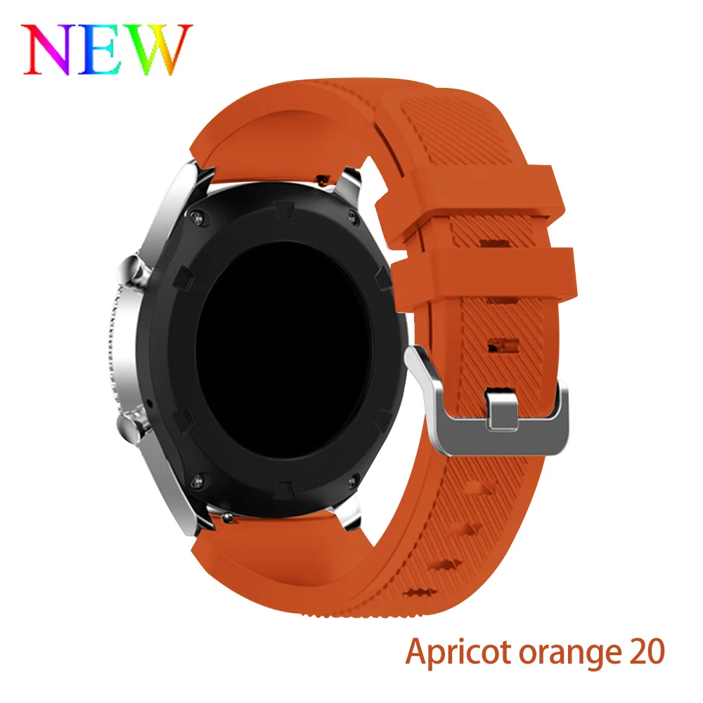 Apricot orange 20 Galaxy watch 46 мм 42 мм ремешок для samsung gear S3 Frontier band 20 мм 22 мм силиконовый ремешок для часов браслет huawei watch GT ремешок S3 - Цвет ремешка: Apricot orange 20