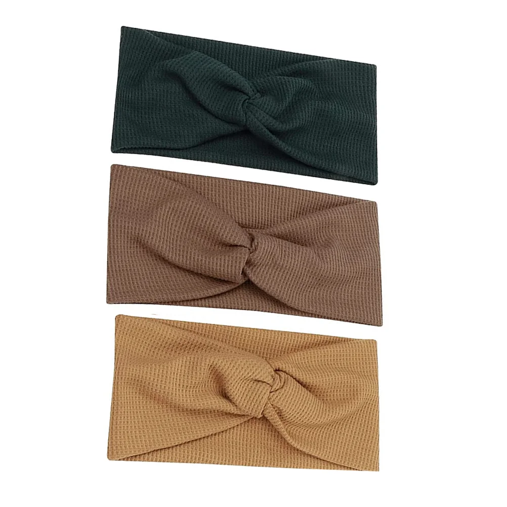 

3PCS Practical Wide-brimmed Hairband Stretchy Cross-knotted Hairband Headband Decor