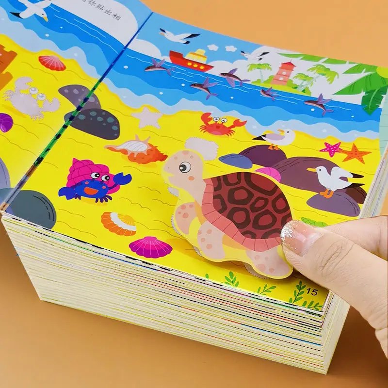20 Children Attention Books Training Sticker Book Whole Brain Thinking Game Stickers 0-6 Years Old Enlightenment Early Education |