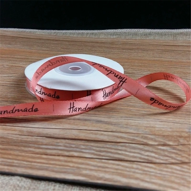 25 ярдов лента ручной работы кремового и розового цвета шелковая атласная для