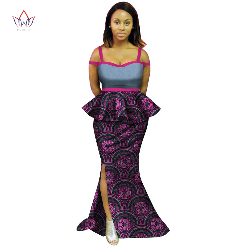 Women Fashion Clothing Sets Strapless African dashiki Outfit for Woman 2 Pieces Skirt Set Plus Size Clothing for Women WY2598
