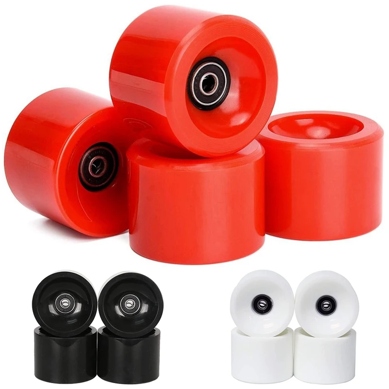 

Set of 4 Wheels 70mm 78A Offset Hub Solid Longboard Wheels with ABEC 9 Black Bearing Riding Longboarding Wheels