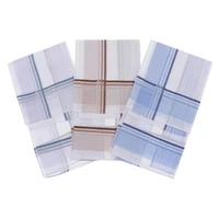 3pcs square plaid stripe handkerchiefs men handkerchief plaids square cotton hanky soft kerchiefs hankie for wedding 4040cm