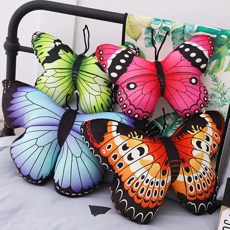 Мультяшная подушка кукла Супер Мягкая красная бабочка плюшевая задняя