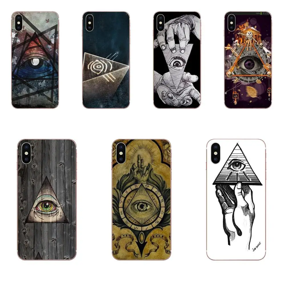 Иллюминаты символ глаз Пирамида Мода для Huawei Honor Nova Примечание 5 5I 8A 8X10 Pro 9X Moto G G2 G3