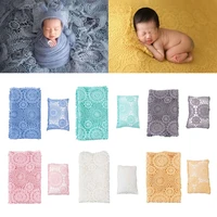 baby hollow lace blanketpillow set infants swaddling wraphead cushion newborn photography props accessories