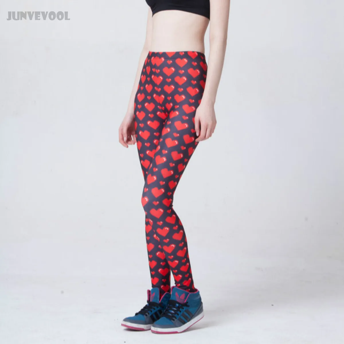 Леггинсы женские с принтом в виде сердца креативные винтажные пикантные брюки