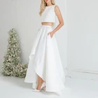 Женская атласная юбка до пола, длинная Асимметричная юбка цвета слоновой кости для свадебных торжеств и выпускного вечера, индивидуальный пошив