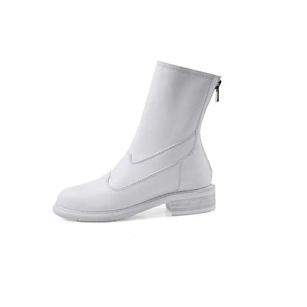 Мотоциклетные ботинки Lenkisen из натуральной кожи на среднем каблуке с круглым