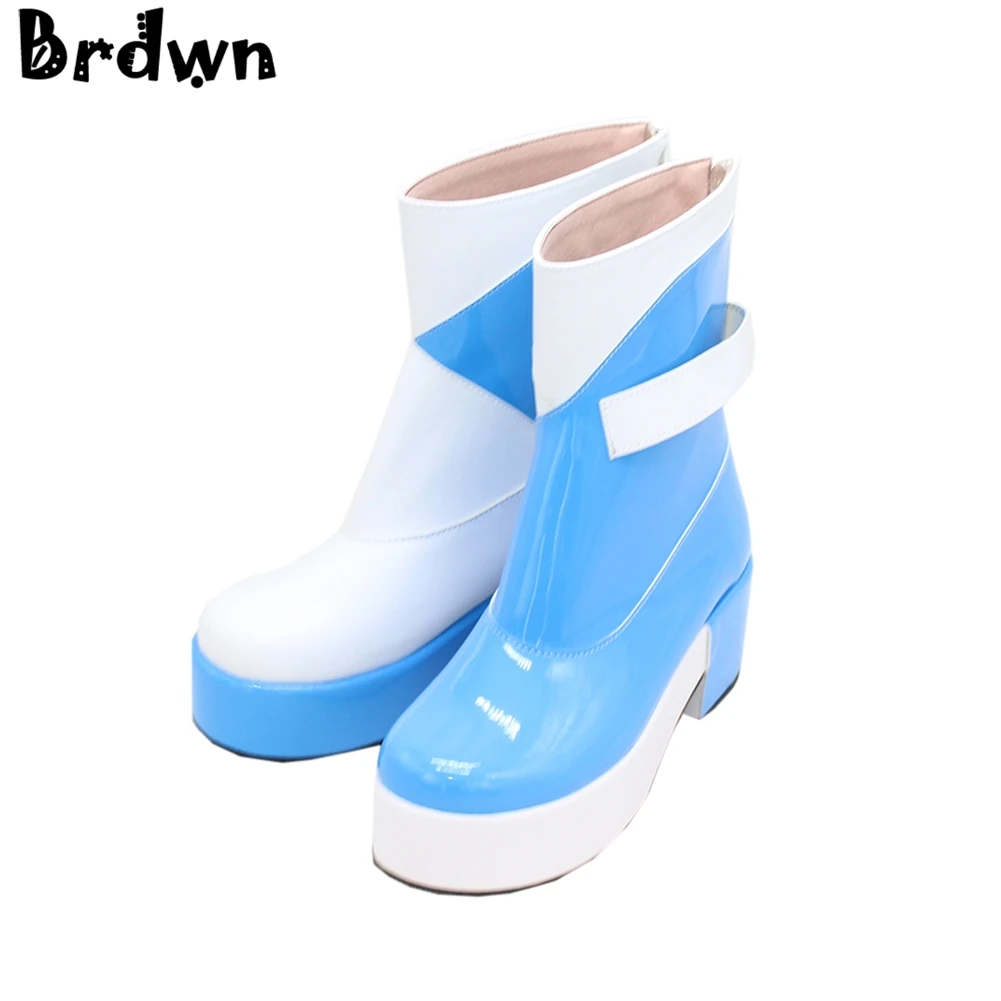 Brdwn VOCALOID/Обувь для костюмированной вечеринки; дерзкие женские Luo Tianyi Magic будущее с названием песни «Hatsune Miku кагамине Рин/косплэй костюм полусапожки на заказ Полусапоги