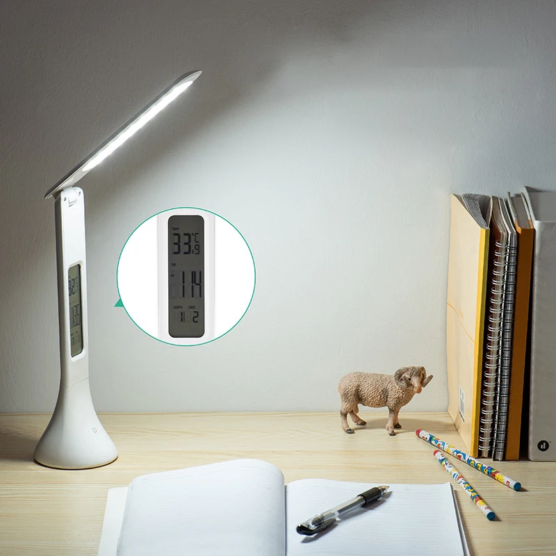 Светодиодсветодиодный Настольная лампа с календарем температурным будильником