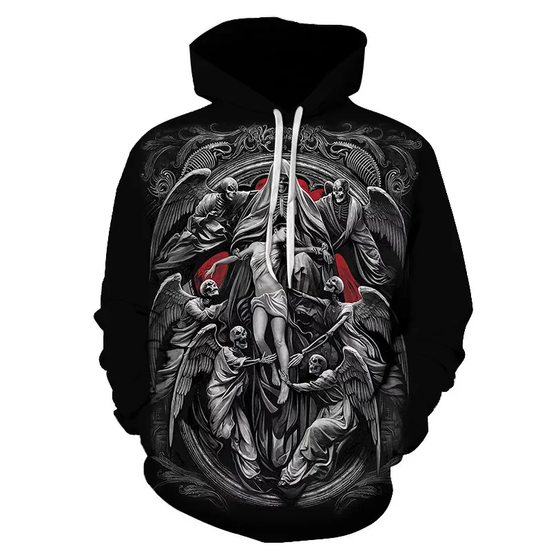 

2021 New Fashion 3D Printing Travel Shopping Horror Animation Spring And Autumn Men's Hoodie 110-6XL