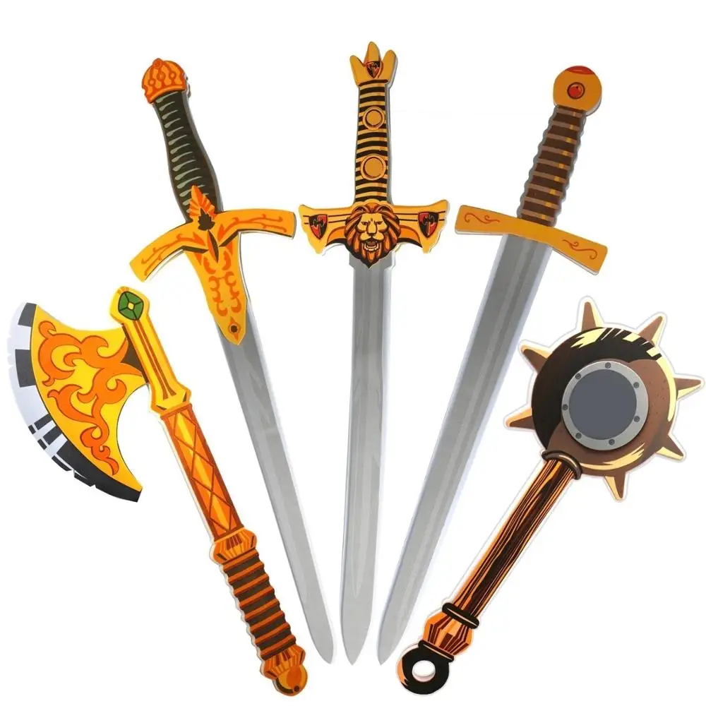 Multi Style Kids Outdoor Toy Sword Set Safety EVA Foam Pirate Swords Shield Weapon Prop Simulation Cosplay Toys for Children | Игрушки и