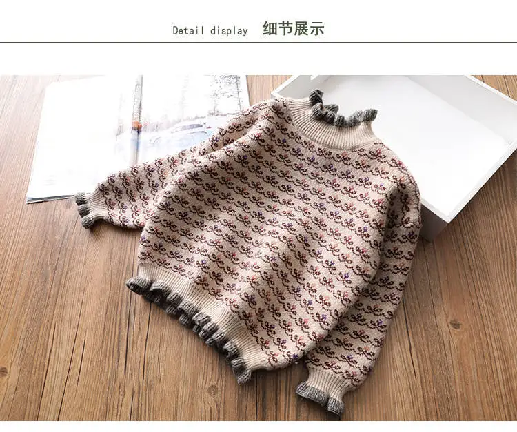 Свитеры для девочек вязаный свитер с рисунком грибка новинка на осень и зиму