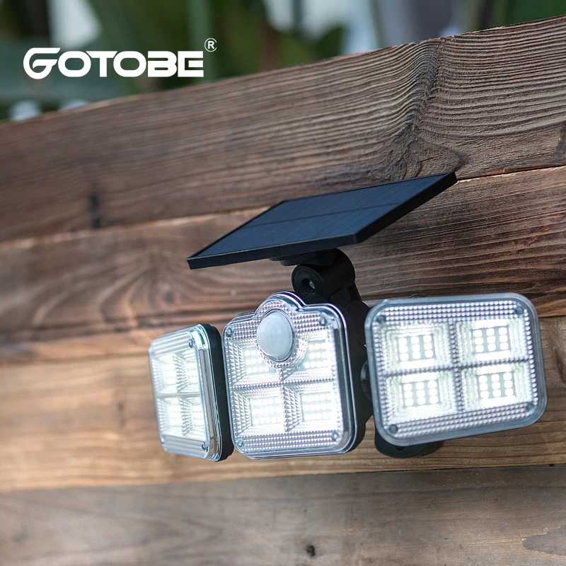 108 светодиодный Солнечный СВЕТОДИОДНЫЙ светильник на открытом воздухе 3 головы