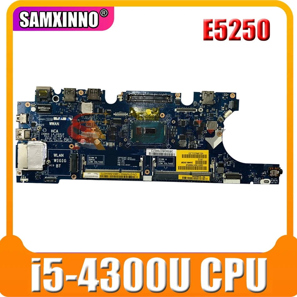 

Оригинальная материнская плата для ноутбука для DELL Latitude E5250 i5-4300U CN-0G93D6 0G93D6 LA-A891P SR1ED DDR3 материнская плата