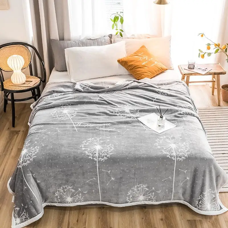

Bedspread Blanket 200X230Cm High Density Super Soft Flannel Blanket for The Sofa/bed/car Dandelion High Quality Thicken Plush