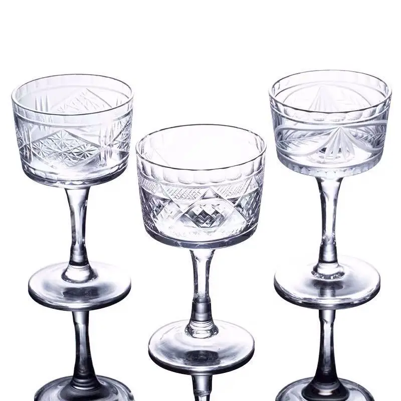 

Mori Takashi Model, Martini Glass, Cocktail Glass, Handmade Crystal Engraving, Japanese Wine Glass