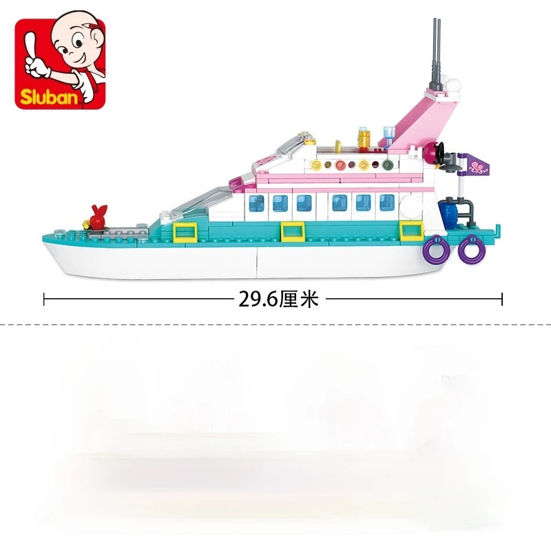

sluban 0609 323pcs girl friend pink dream luxury yacht Educational building block Bricks Toy Christmas birthday Gifts