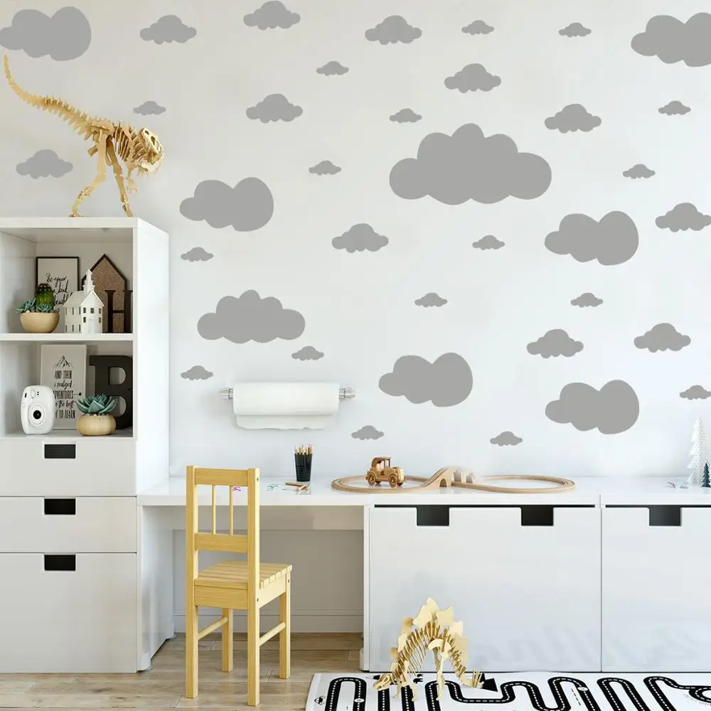 Baby Room Decor Little Clouds Wall Sticker Kids Wallpaper Home Decorate For Children Bedroom Decorative Nursery Decal Mural | Дом и сад
