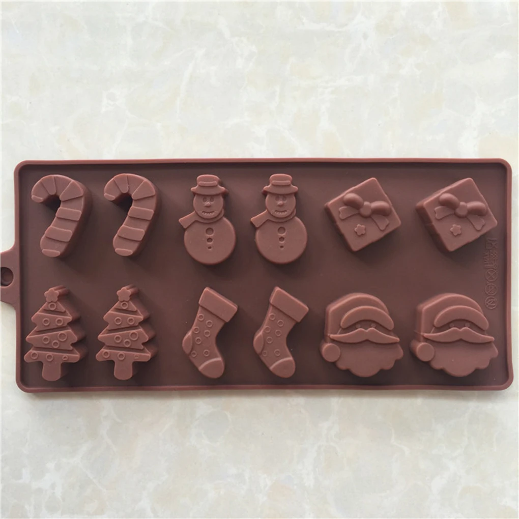 

Christmas Snowman Socks Trees Pattern Silicone Mold Chocolate Mold Baking Non-Stick And Heat-Resistant Kitchen Handmade Tools