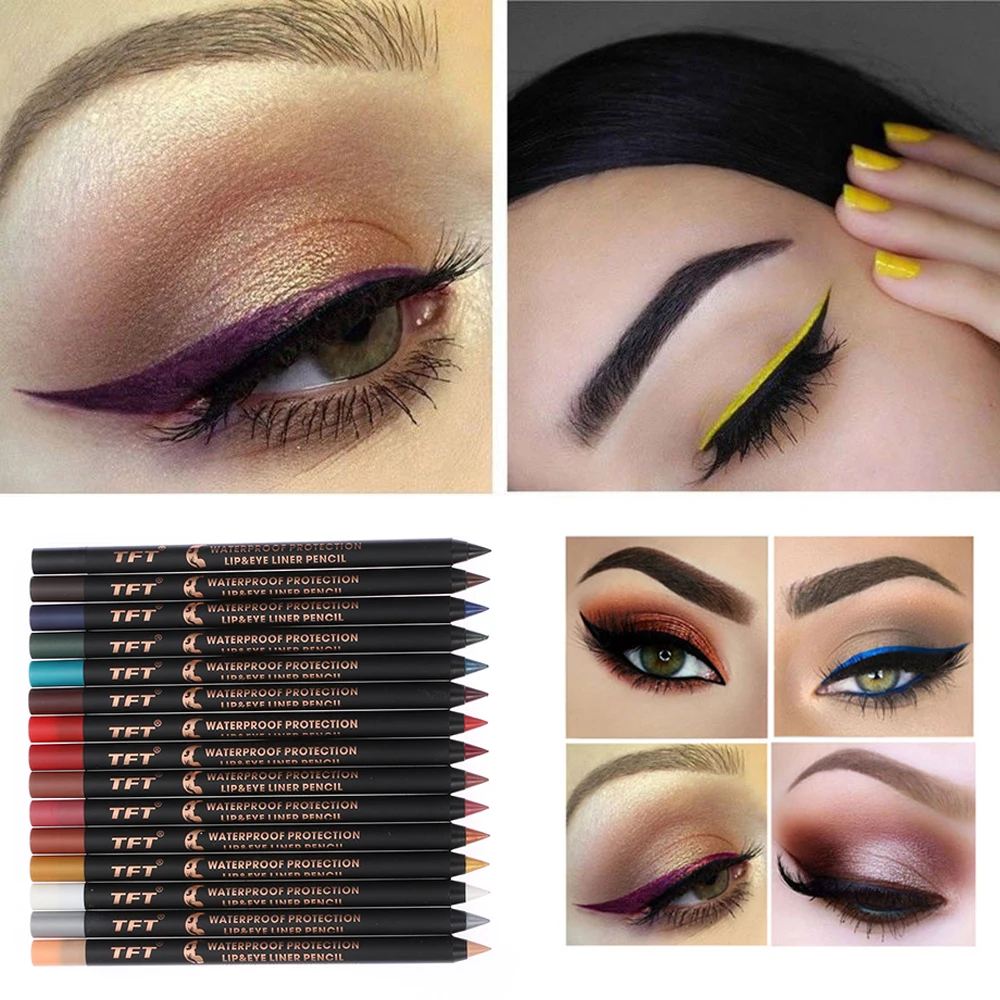 1PC 15 Colors Waterproof Long-lasting Colorful Pigment Eyeliner Eyeshadow Pencil Lip Liner Pen Women Makeup Beauty Tools | Красота и