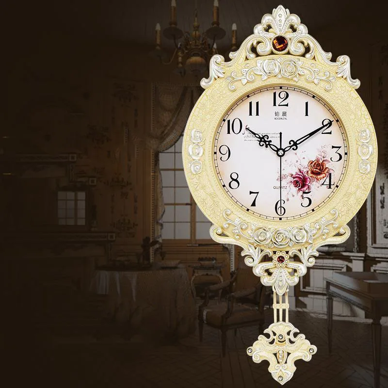 

Living Room Mute Wall Clock European Creative Fashion Art Quartz Clock Clock Bedroom Wall Swing Luxury Clock Wall Clock Modern
