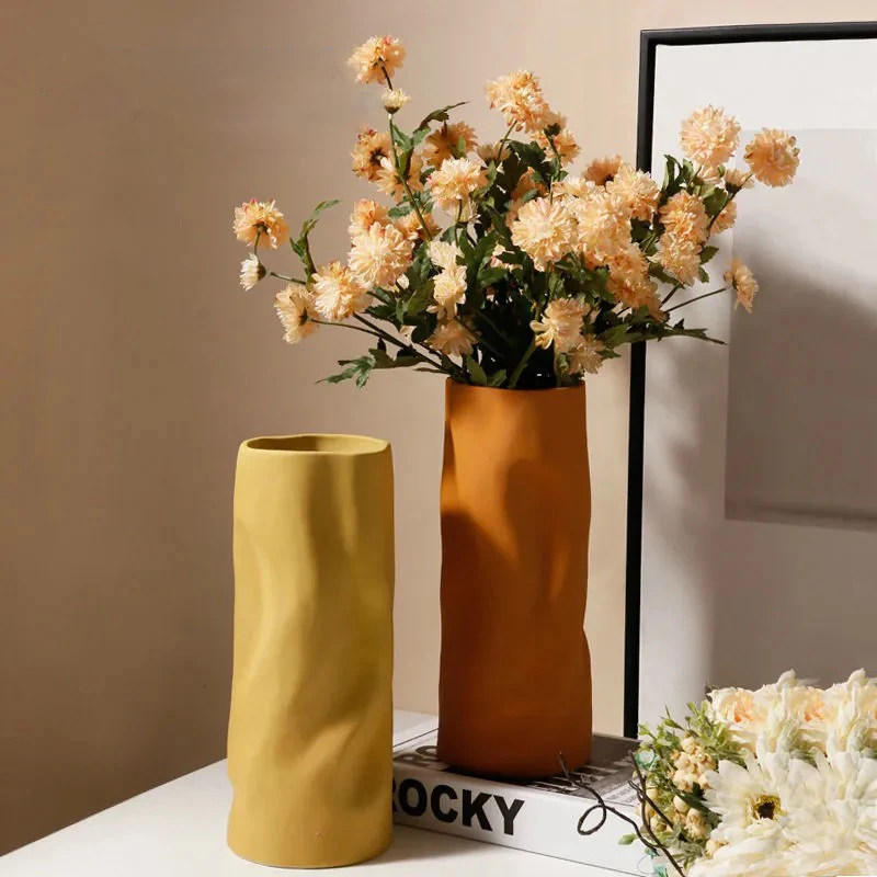 

Нордическая Минималистичная керамическая ваза Morandi, однотонная гидропонная Цветочная композиция, украшения для дома, гостиной, стола