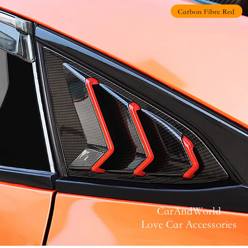 

Carbon Fibre Car Exterior Rear Window Triangle Pillar Trims Conlum Molding Cover For Honda Civic 10th 2016-2020 Body Accessories