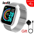 Смарт-часы Lesfit для мужчин и женщин, спортивные электронные часы с шагомером и фитнес-трекером, серебристые, для Android и IOS