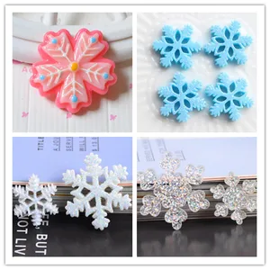 Кавайный Кабошон из смолы, маленькие изделия ручной работы, полимерные изделия с плоским основанием для рукоделия, аксессуары со снежинками