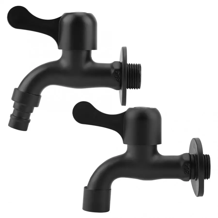 Смеситель для раковины с ручкой душа 304 черный настенный кран из нержавеющей