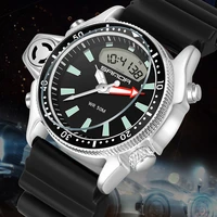 luxury digital watch dual display quartz military watches resin strap waterproof male clock relogio masculine men sport watches