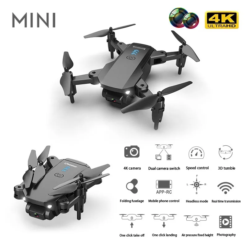 

Folding Drone Aerial Vehicle Mini Remote Control Quadcopter 4K HD Aerial Photography Fixed Height RC Toy