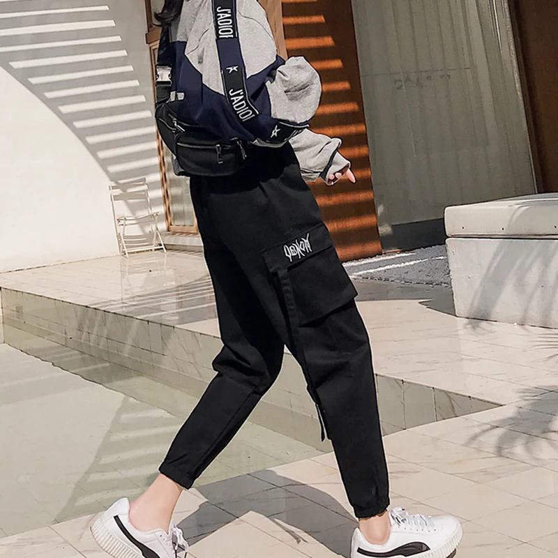 

INS 2021 Winter Women High Waist Pants Lady Boys Hiphop Loose High Waist Pencil Slacks Female Fashion Slim Cargo Long Trousers