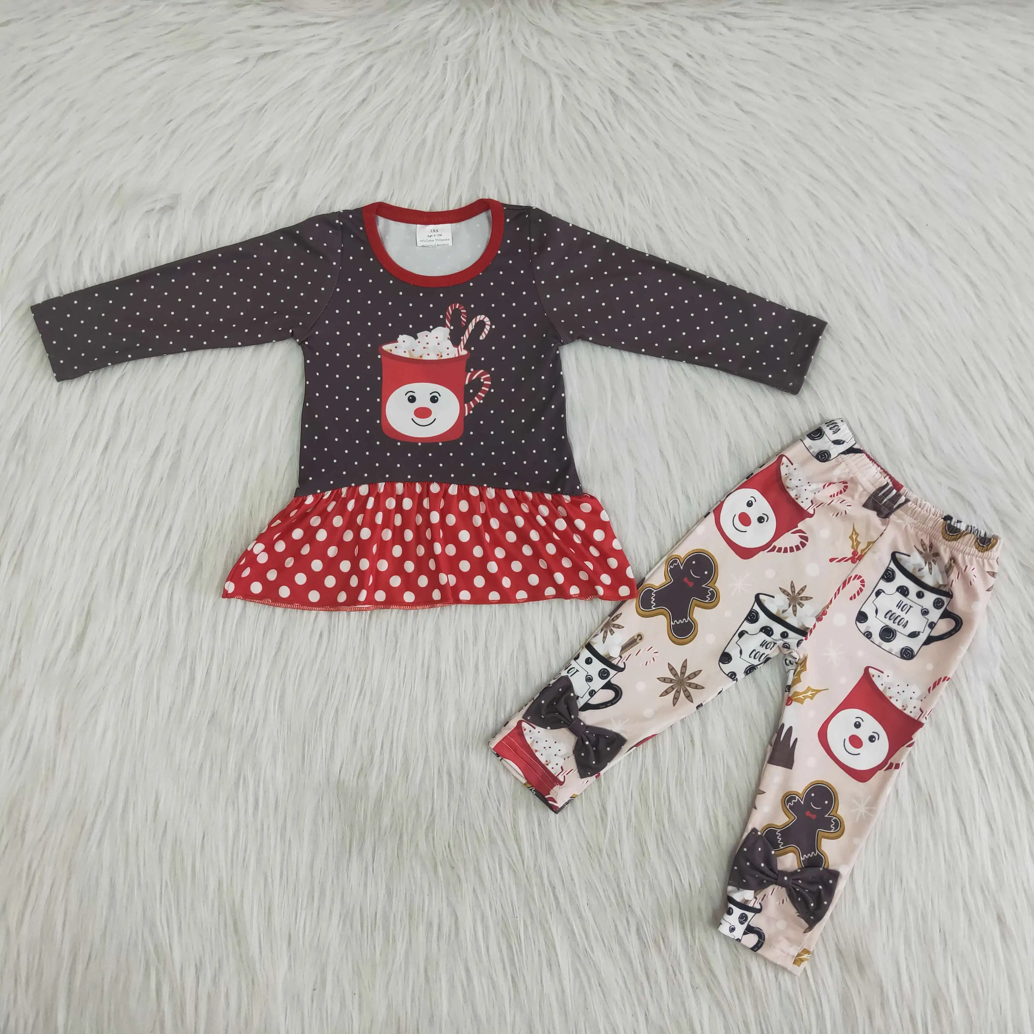 

2020 new hot sale Christmas children girl long sleeve suit