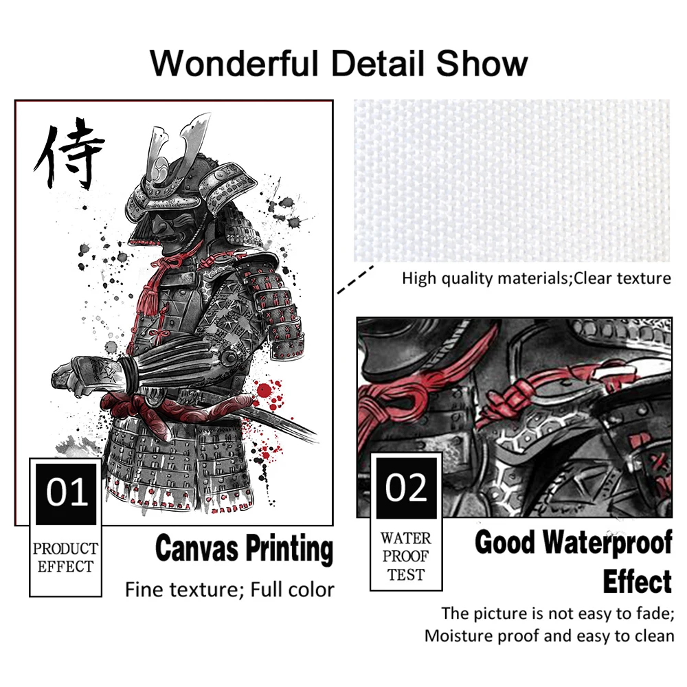 Японский постер самурая бусхидо Современная Художественная Картина на холсте