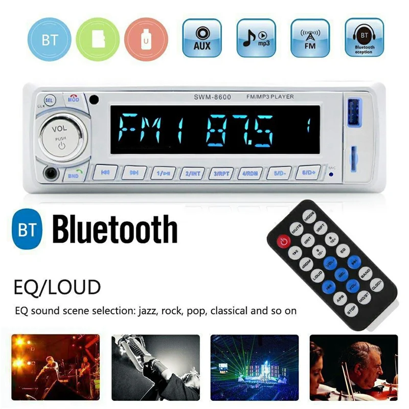 Автомобильный стерео 8600 Bluetooth MP3 плеер радио FM USB Aux MP3/ WMA/ WAV пульт дистанционного