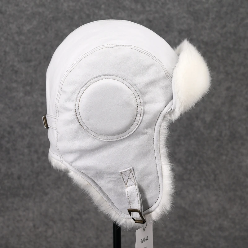 Распродажа белая охотничья Лыжная шапка унисекс из овечьей кожи зимняя Русская